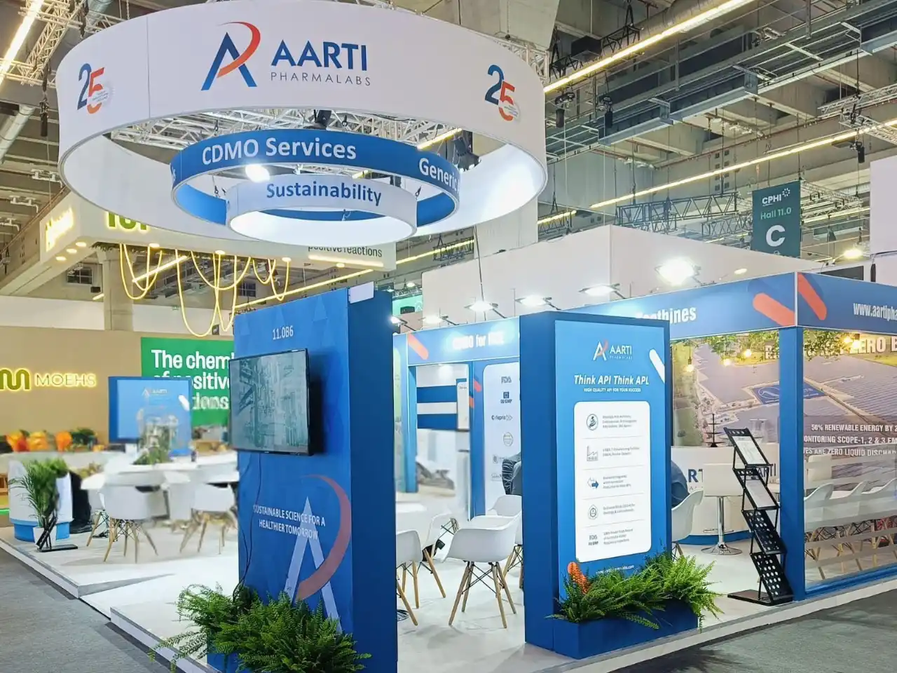 Aarti Pharma stand design Cphi Germany 2025
